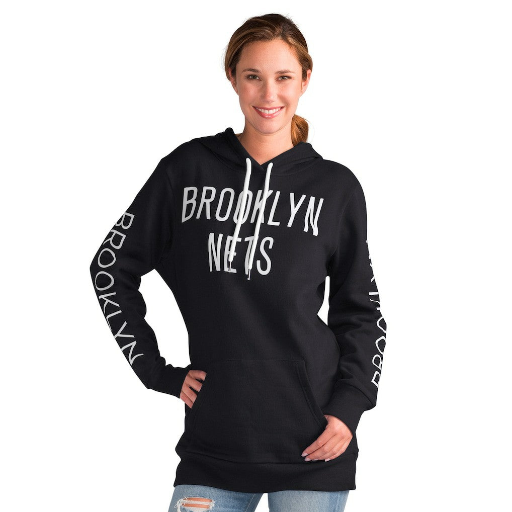 Black Brooklyn Nets G-III 4Her by Carl Banks Women's Base Coach Pullover Hoodie | NBA