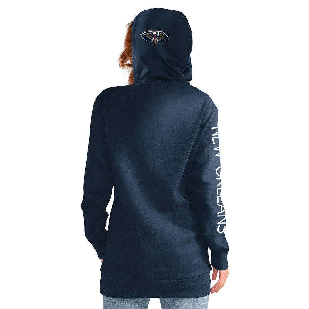 Navy New Orleans Pelicans G-III 4Her by Carl Banks Women's Base Coach Pullover Hoodie | NBA
