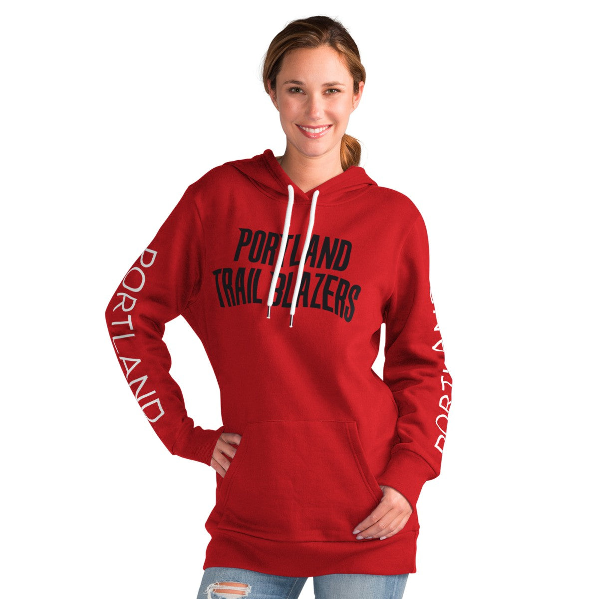 Red Portland Trail Blazers G-III 4Her by Carl Banks Women's Base Coach Pullover Hoodie | NBA