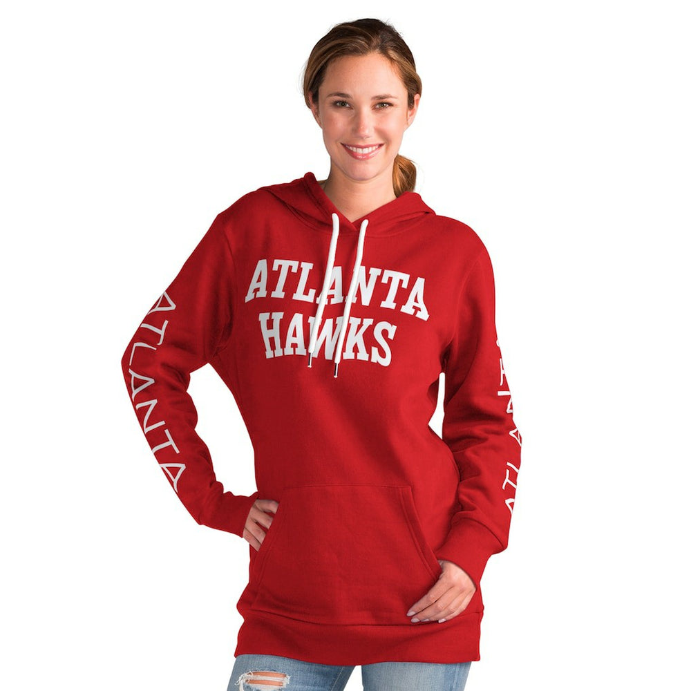 Red Atlanta Hawks G-III 4Her by Carl Banks Women's Base Coach Pullover Hoodie | NBA