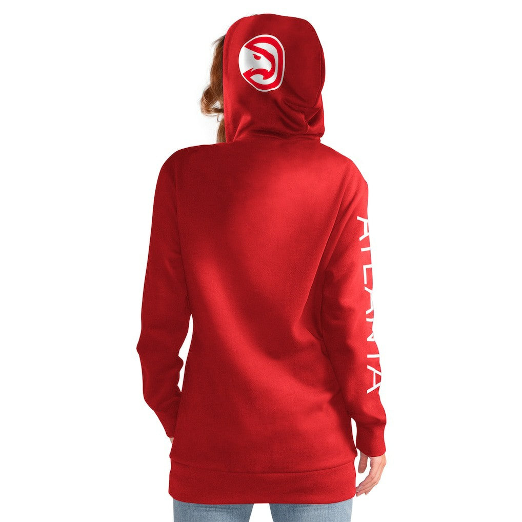 Red Atlanta Hawks G-III 4Her by Carl Banks Women's Base Coach Pullover Hoodie | NBA