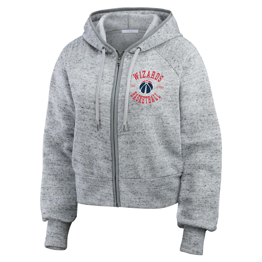 Heather Gray Washington Wizards WEAR by Erin Andrews Women's Speckled Radiator Full-Zip Hoodie | NBA