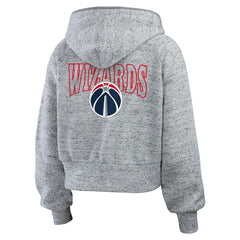 Heather Gray Washington Wizards WEAR by Erin Andrews Women's Speckled Radiator Full-Zip Hoodie | NBA