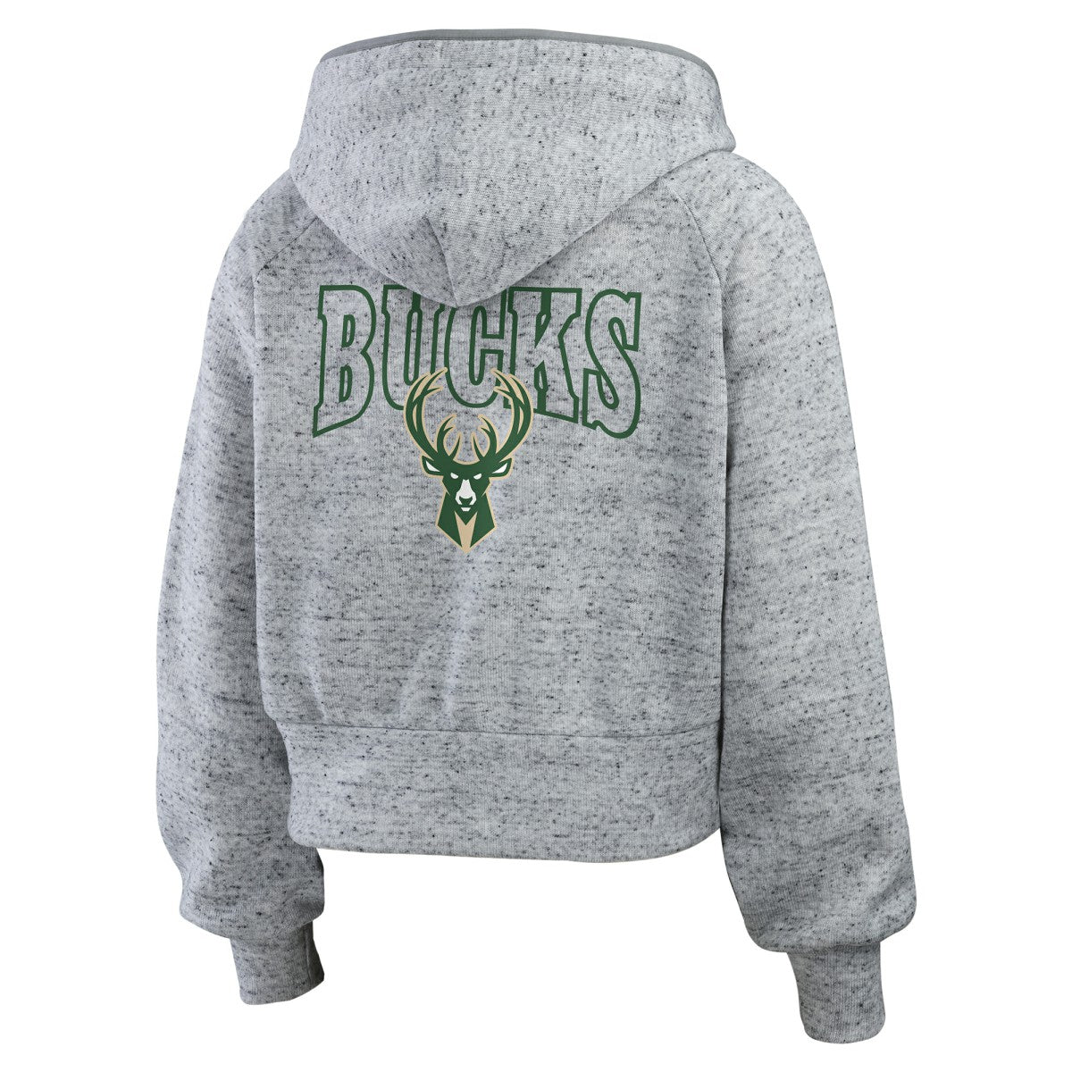 Heather Gray Milwaukee Bucks WEAR by Erin Andrews Women's Speckled Radiator Full-Zip Hoodie | NBA
