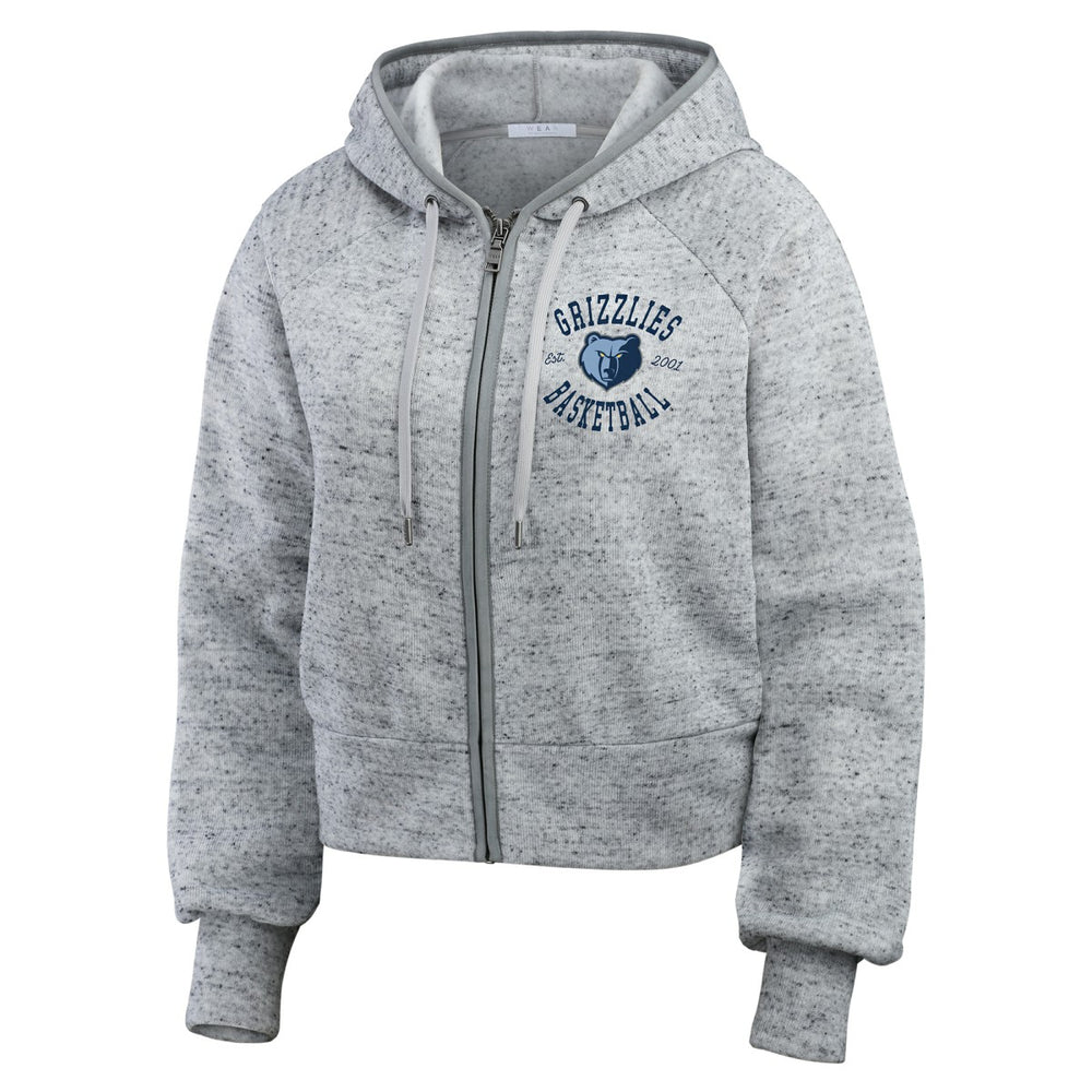 Heather Gray Memphis Grizzlies WEAR by Erin Andrews Women's Speckled Radiator Full-Zip Hoodie | NBA