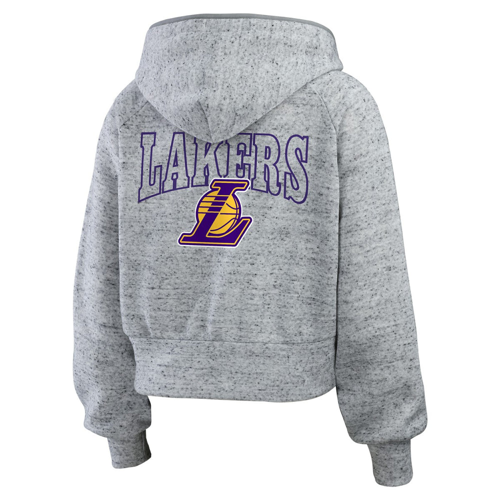 Heather Gray Los Angeles Lakers WEAR by Erin Andrews Women's Speckled Radiator Full-Zip Hoodie | NBA