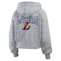 Heather Gray Los Angeles Lakers WEAR by Erin Andrews Women's Speckled Radiator Full-Zip Hoodie | NBA