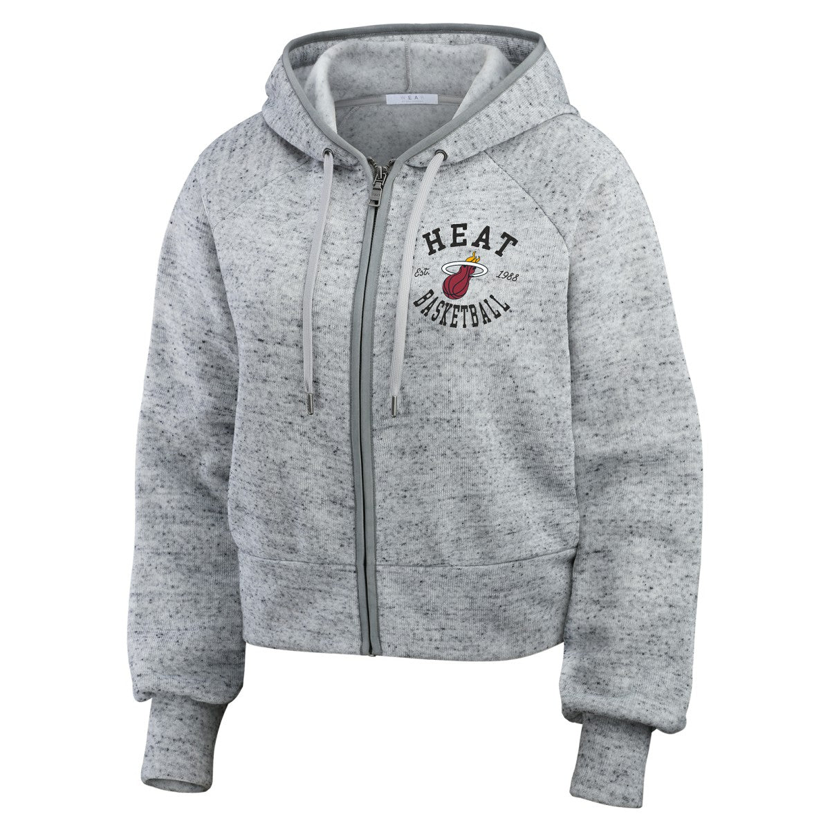 Heather Gray Miami Heat WEAR by Erin Andrews Women's Speckled Radiator Full-Zip Hoodie | NBA