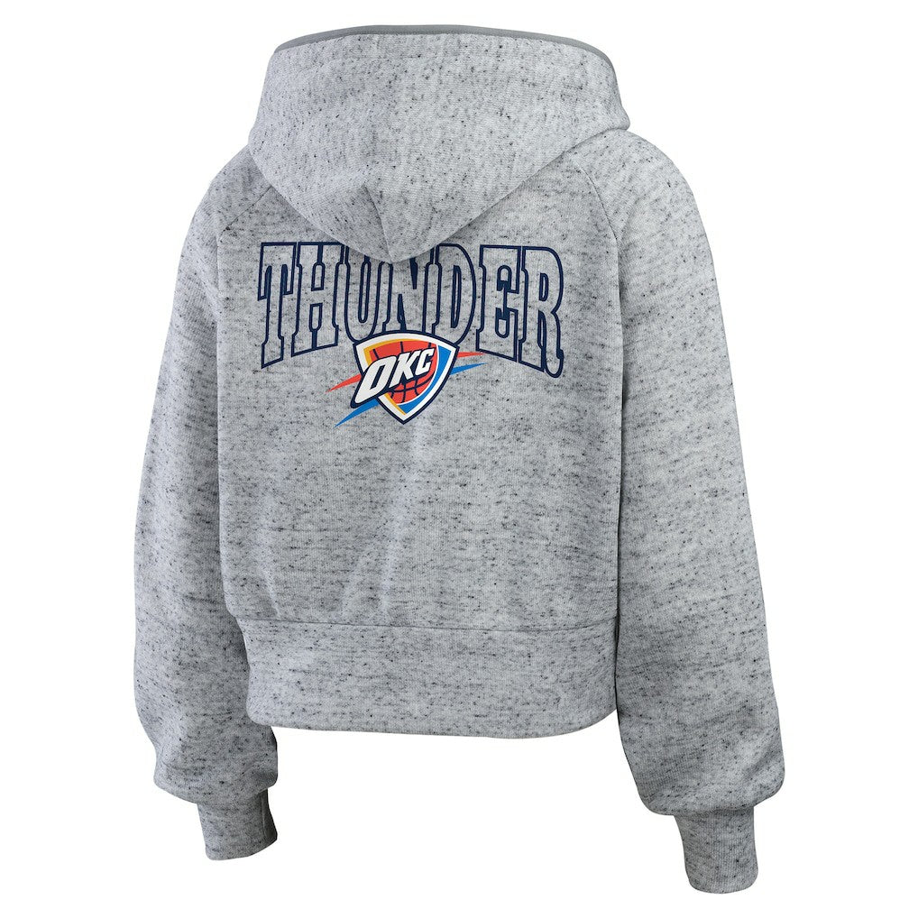 Heather Gray Oklahoma City Thunder WEAR by Erin Andrews Women's Speckled Radiator Full-Zip Hoodie | NBA
