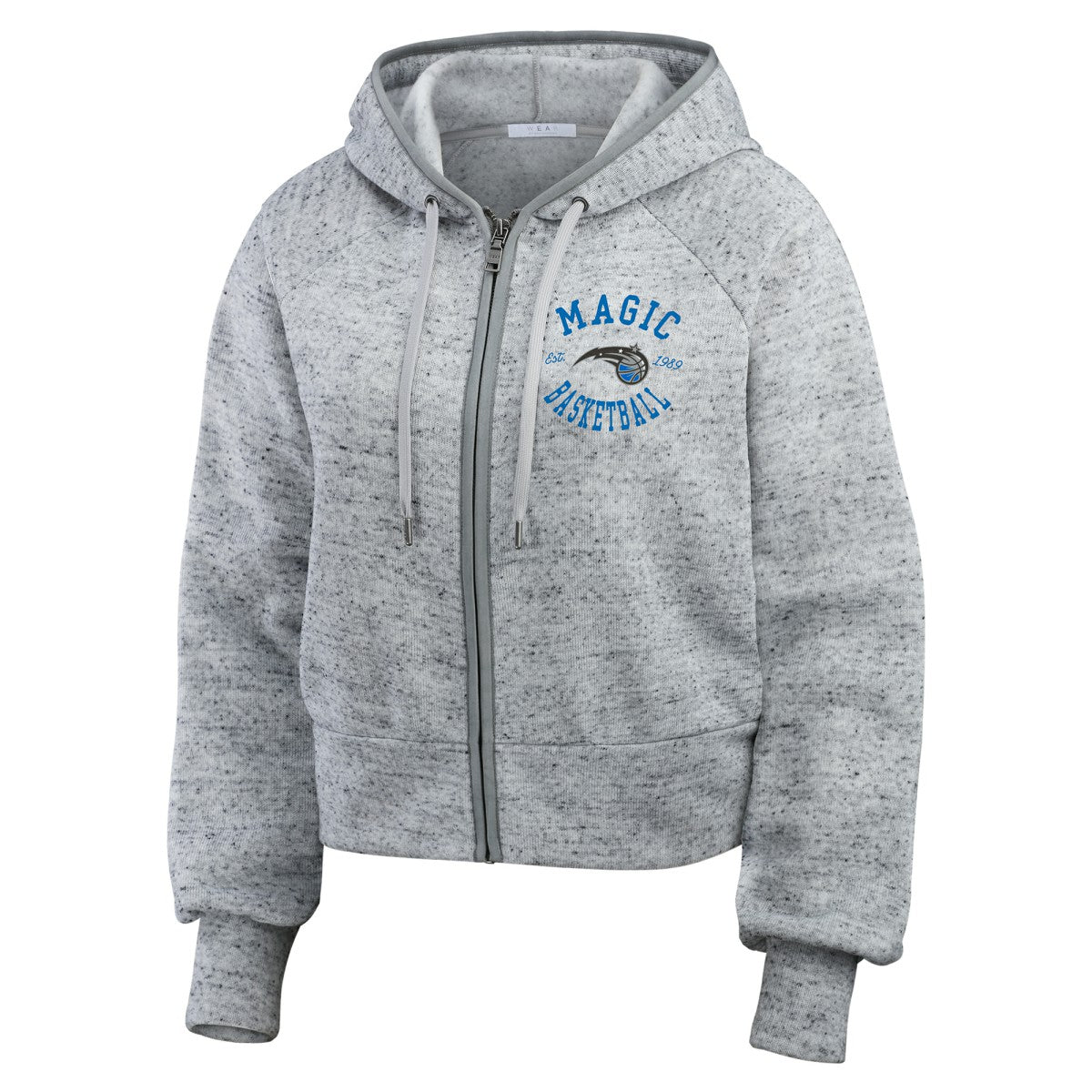 Heather Gray Orlando Magic WEAR by Erin Andrews Women's Speckled Radiator Full-Zip Hoodie | NBA