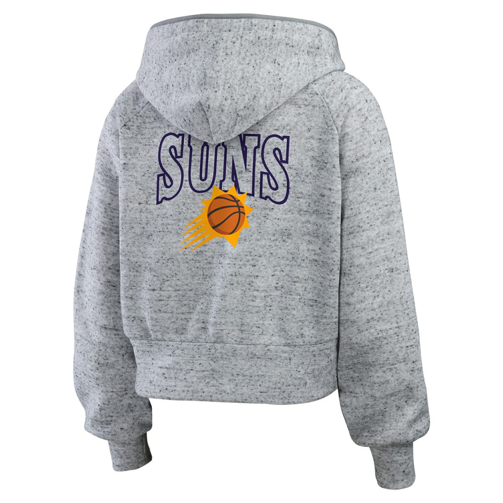 Heather Gray Phoenix Suns WEAR by Erin Andrews Women's Speckled Radiator Full-Zip Hoodie | NBA