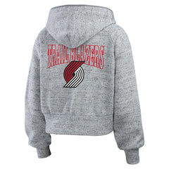 Heather Gray Portland Trail Blazers WEAR by Erin Andrews Women's Speckled Radiator Full-Zip Hoodie | NBA