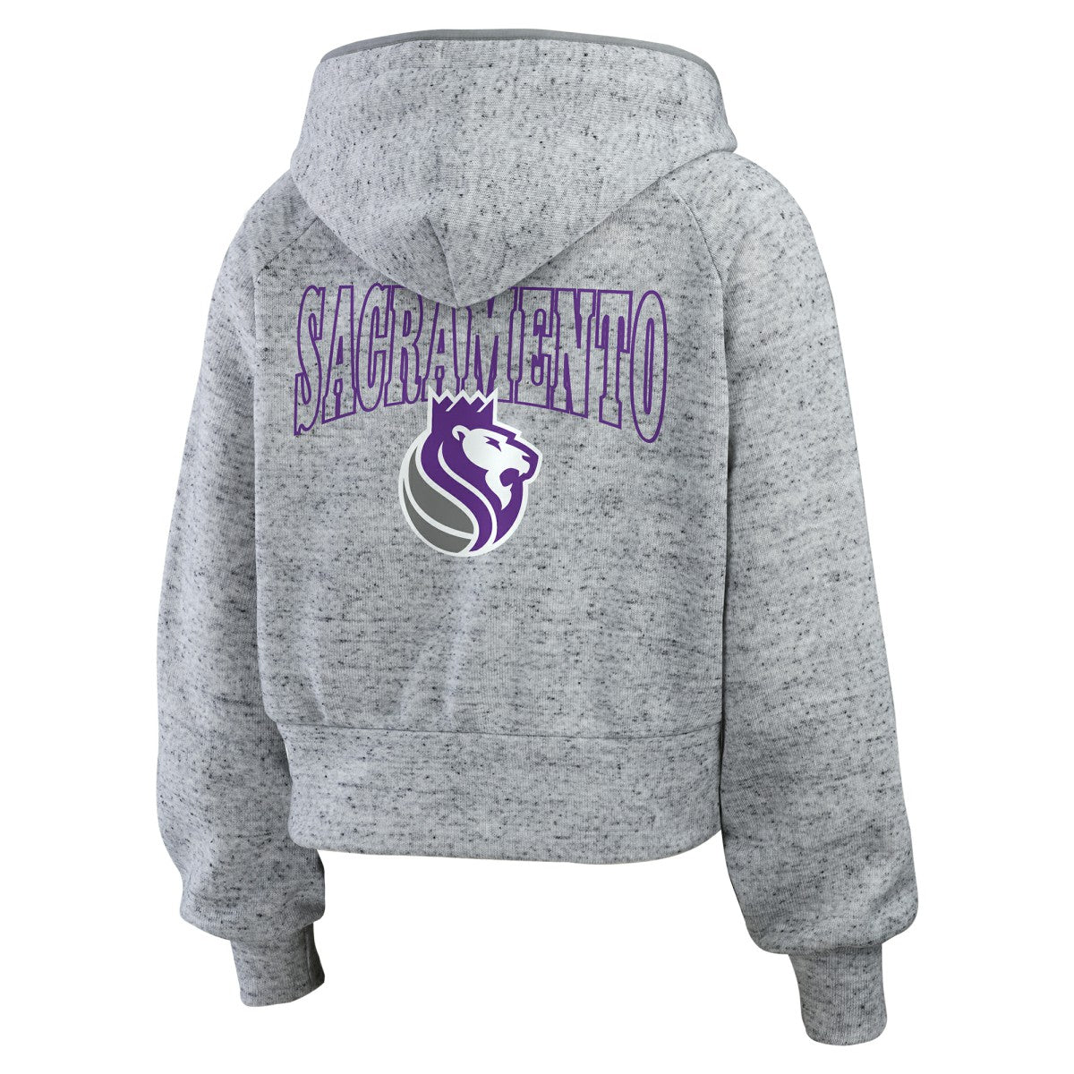 Heather Gray Sacramento Kings WEAR by Erin Andrews Women's Speckled Radiator Full-Zip Hoodie | NBA