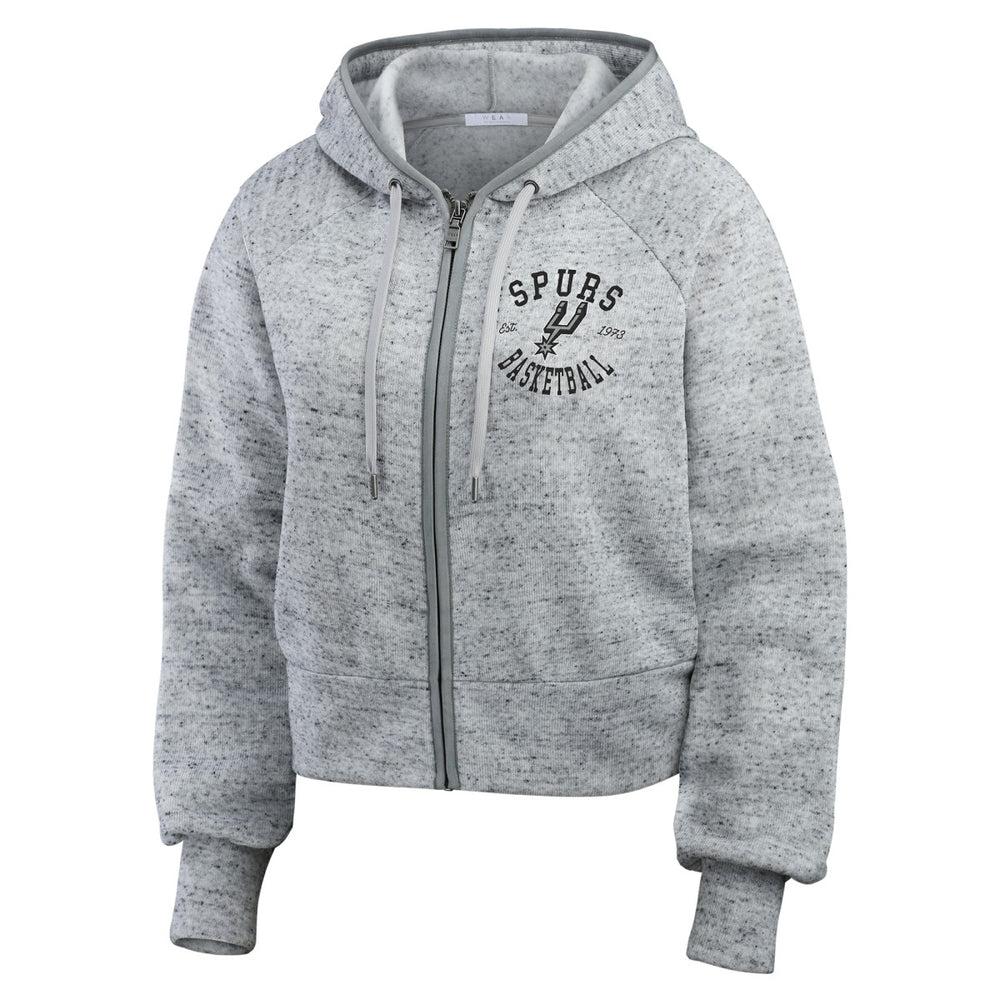 Heather Gray San Antonio Spurs WEAR by Erin Andrews Women's Speckled Radiator Full-Zip Hoodie | NBA