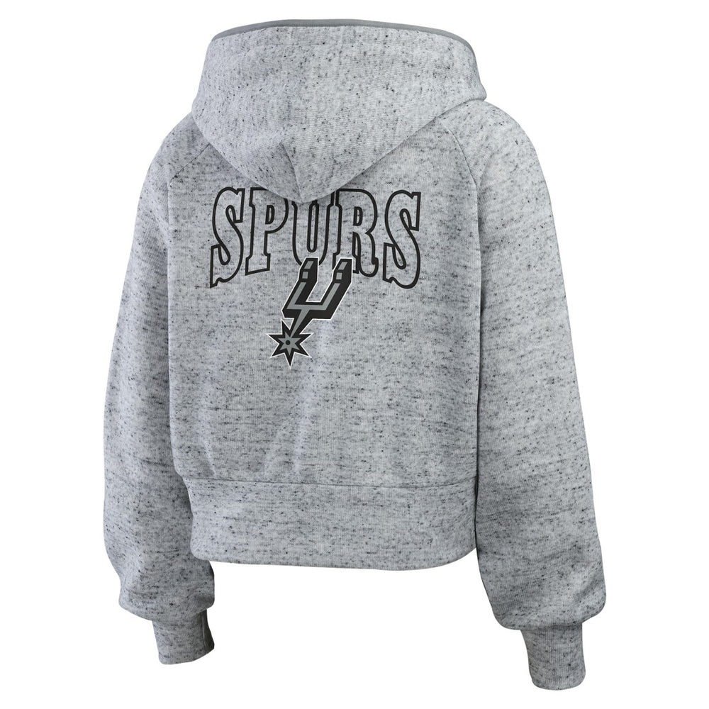 Heather Gray San Antonio Spurs WEAR by Erin Andrews Women's Speckled Radiator Full-Zip Hoodie | NBA