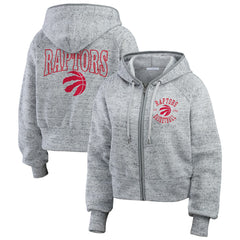 Heather Gray Toronto Raptors WEAR by Erin Andrews Women's Speckled Radiator Full-Zip Hoodie | NBA