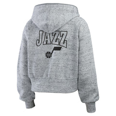Heather Gray Utah Jazz WEAR by Erin Andrews Women's Speckled Radiator Full-Zip Hoodie | NBA
