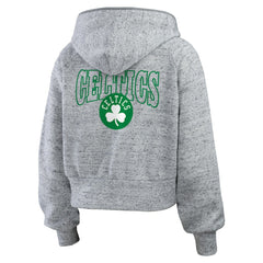 Heather Gray Boston Celtics WEAR by Erin Andrews Women's Speckled Radiator Full-Zip Hoodie | NBA