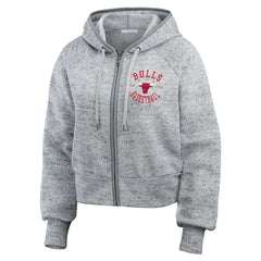 Heather Gray Chicago Bulls WEAR by Erin Andrews Women's Speckled Radiator Full-Zip Hoodie | NBA