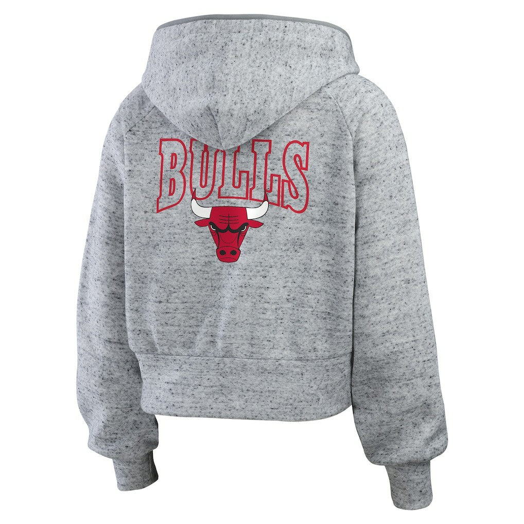 Heather Gray Chicago Bulls WEAR by Erin Andrews Women's Speckled Radiator Full-Zip Hoodie | NBA