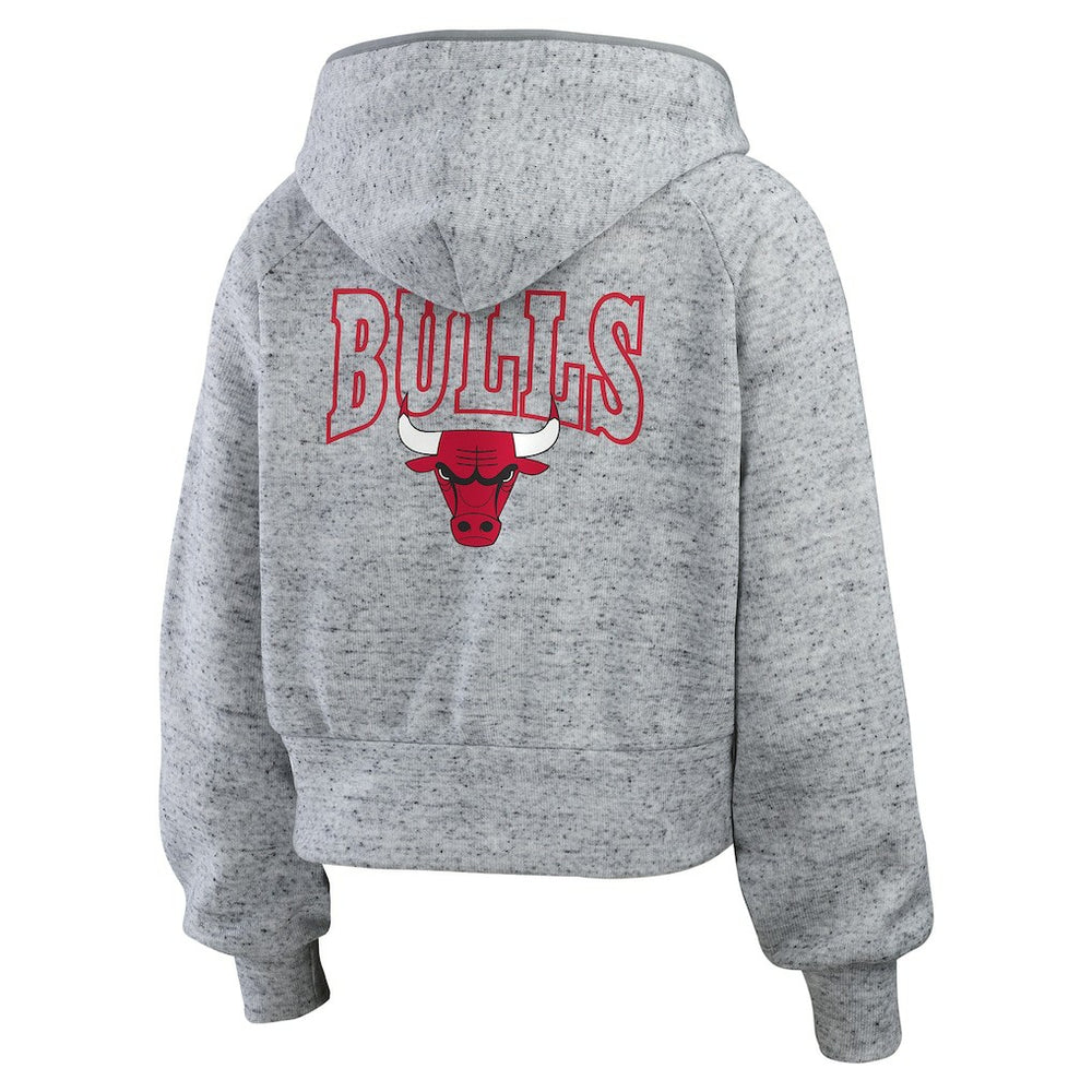 Heather Gray Chicago Bulls WEAR by Erin Andrews Women's Speckled Radiator Full-Zip Hoodie | NBA