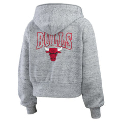 Heather Gray Chicago Bulls WEAR by Erin Andrews Women's Speckled Radiator Full-Zip Hoodie | NBA