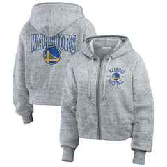 Heather Gray Golden State Warriors WEAR by Erin Andrews Women's Speckled Radiator Full-Zip Hoodie sale | NBA