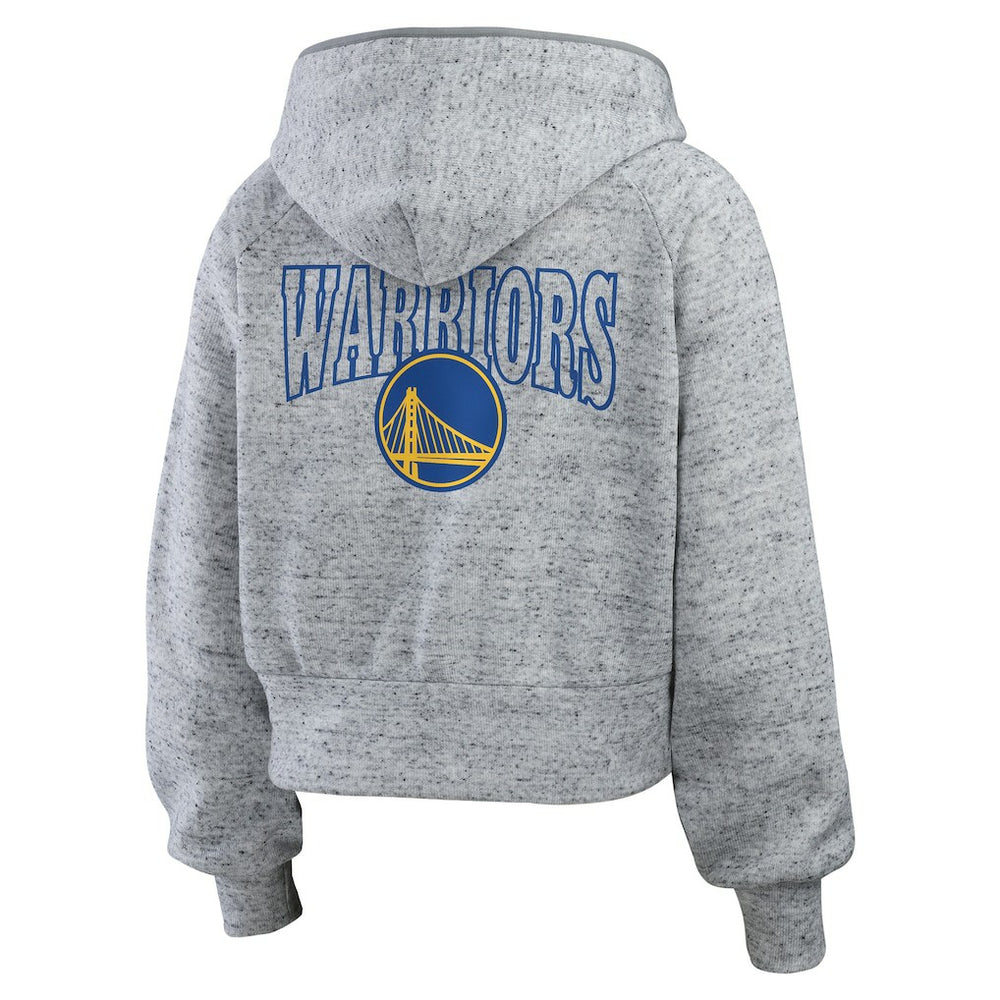 Heather Gray Golden State Warriors WEAR by Erin Andrews Women's Speckled Radiator Full-Zip Hoodie sale | NBA