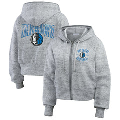 Heather Gray Dallas Mavericks WEAR by Erin Andrews Women's Speckled Radiator Full-Zip Hoodie sale | NBA