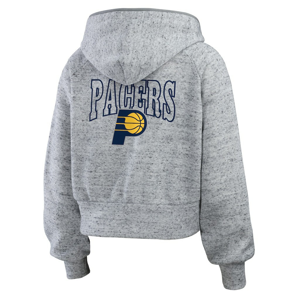 Heather Gray Indiana Pacers WEAR by Erin Andrews Women's Speckled Radiator Full-Zip Hoodie | NBA