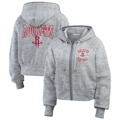 Heather Gray Houston Rockets WEAR by Erin Andrews Women's Speckled Radiator Full-Zip Hoodie sale | NBA