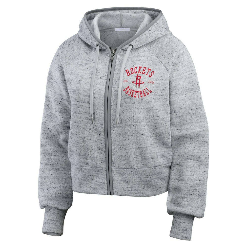 Heather Gray Houston Rockets WEAR by Erin Andrews Women's Speckled Radiator Full-Zip Hoodie sale | NBA