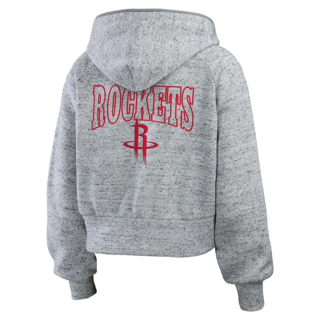 Heather Gray Houston Rockets WEAR by Erin Andrews Women's Speckled Radiator Full-Zip Hoodie sale | NBA