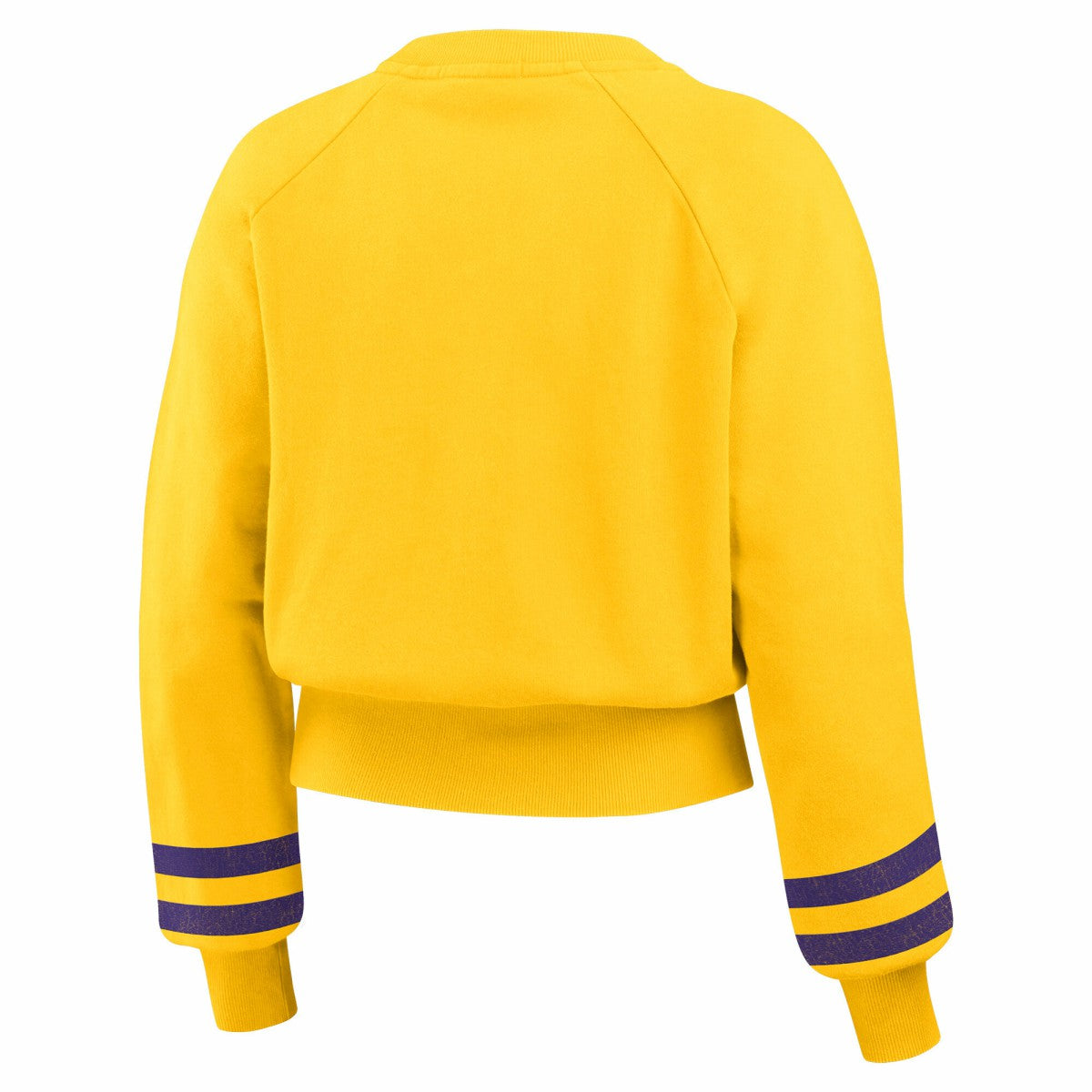 Gold Los Angeles Lakers WEAR by Erin Andrews Women's Vintage Raglan Cropped Pullover Sweatshirt | NBA