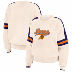 Cream Phoenix Suns WEAR by Erin Andrews Women's Stripe Pullover Sweater | NBA