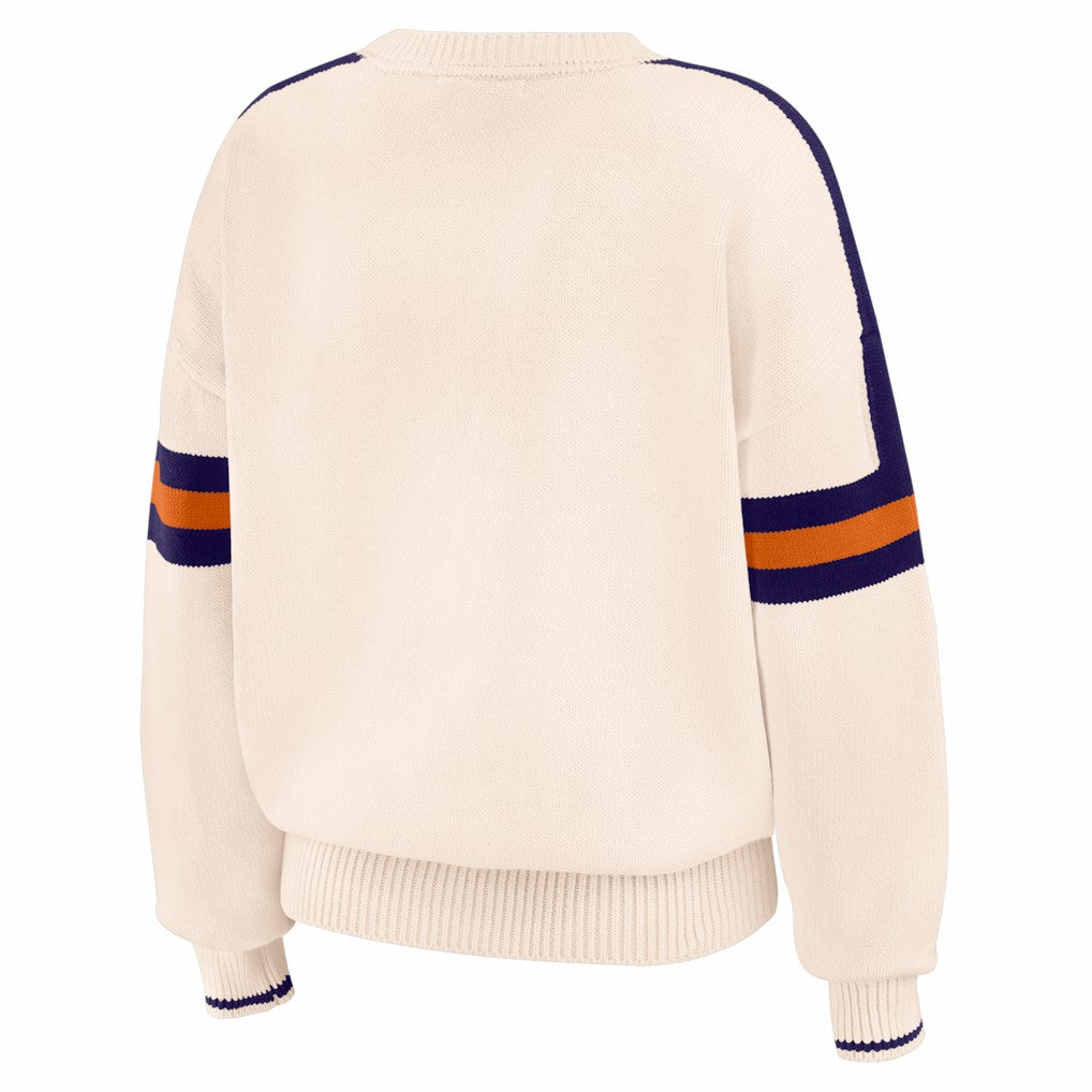 Cream Phoenix Suns WEAR by Erin Andrews Women's Stripe Pullover Sweater | NBA