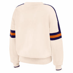 Cream Phoenix Suns WEAR by Erin Andrews Women's Stripe Pullover Sweater | NBA