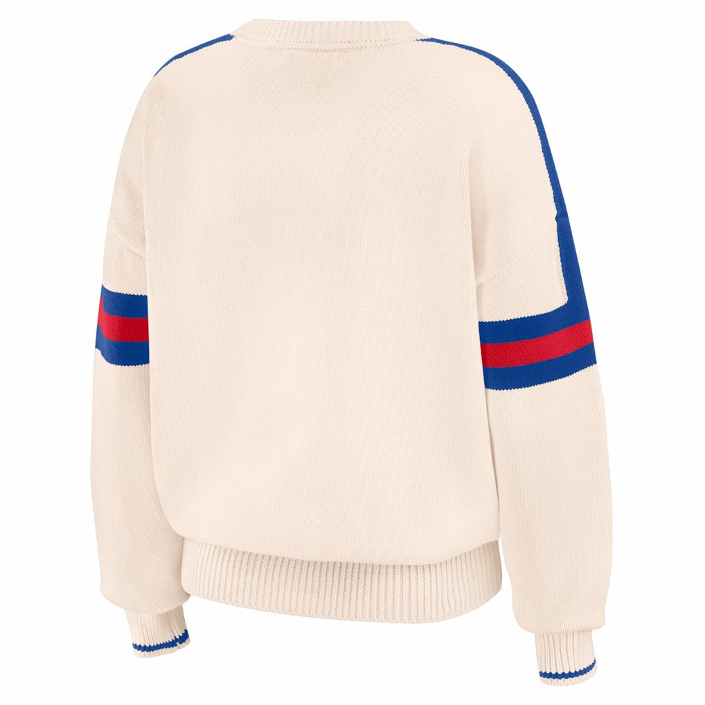 Cream Philadelphia 76ers WEAR by Erin Andrews Women's Stripe Pullover Sweater | NBA
