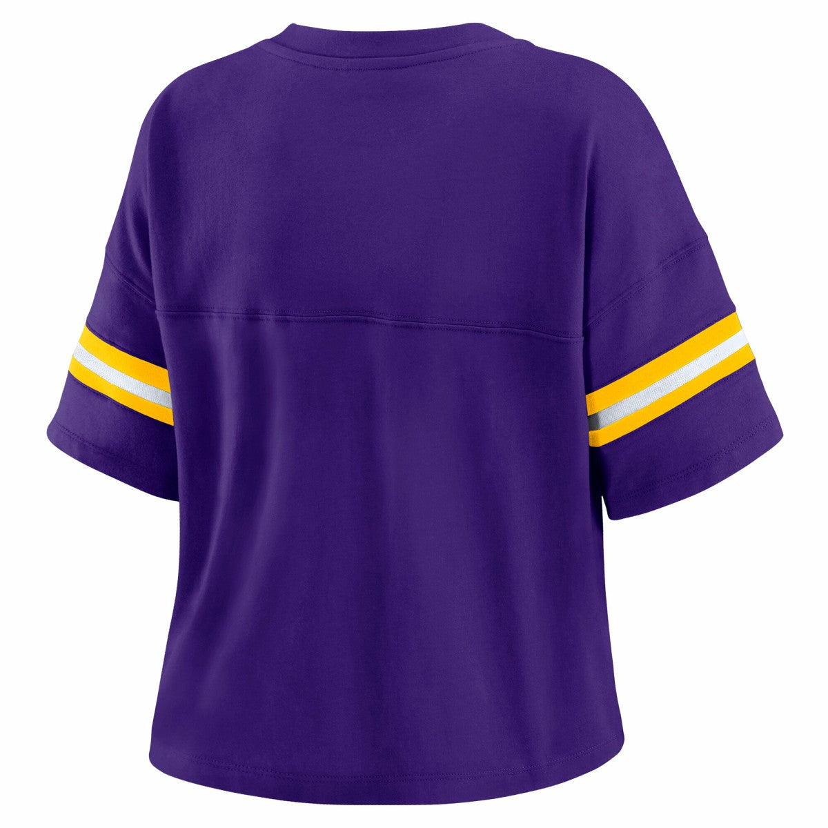 Purple Los Angeles Lakers WEAR by Erin Andrews Women's Plus Size Color Block Boxy V-Neck T-Shirt | NBA