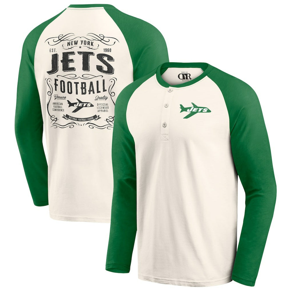 New York Jets Darius Rucker Collection Raglan Henley Long Sleeve T-Shirt | NFL On sale