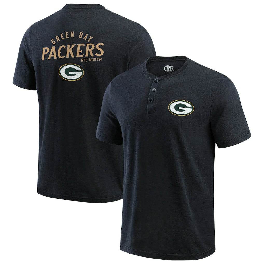 Green Bay Packers Darius Rucker Collection Washed Henley T-Shirt | NFL Sale