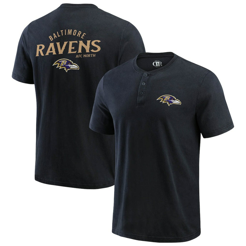 Baltimore Ravens Darius Rucker Collection Washed Henley T-Shirt | NFL Outlet