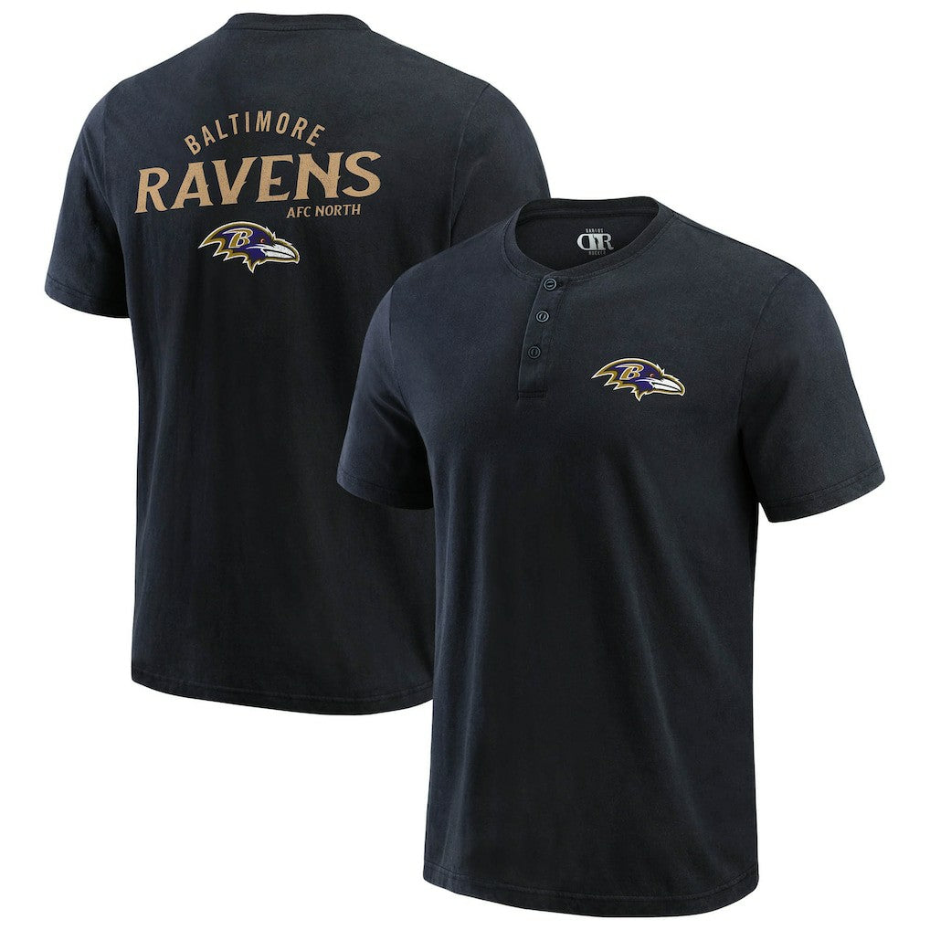 Baltimore Ravens Darius Rucker Collection Washed Henley T-Shirt | NFL Outlet