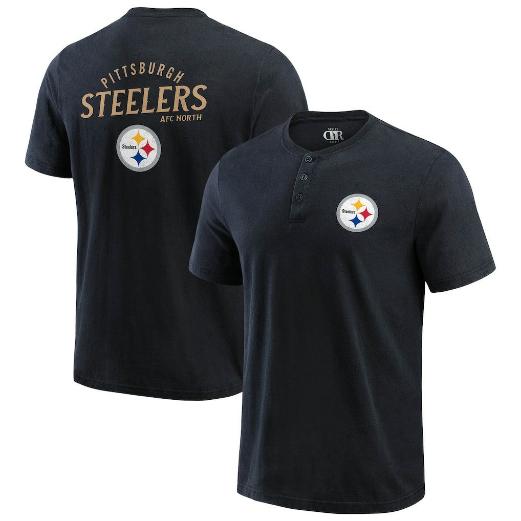 Pittsburgh Steelers Darius Rucker Collection Washed Henley T-Shirt | NFL On sale