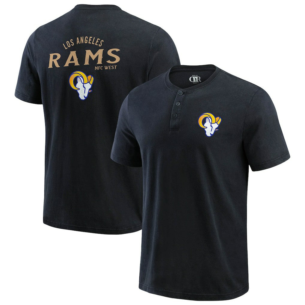 Los Angeles Rams Darius Rucker Collection Washed Henley T-Shirt | NFL On sale