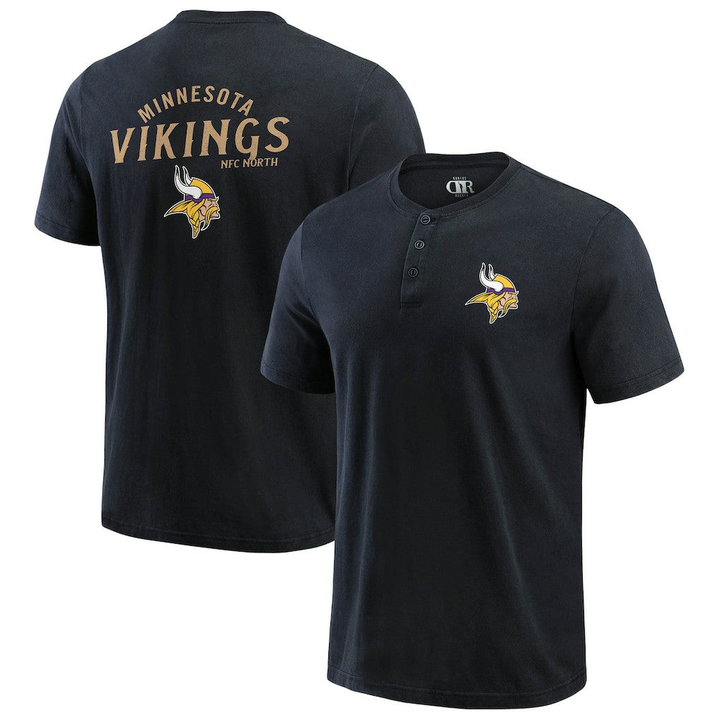 Minnesota Vikings Darius Rucker Collection Washed Henley T-Shirt | NFL Outlet