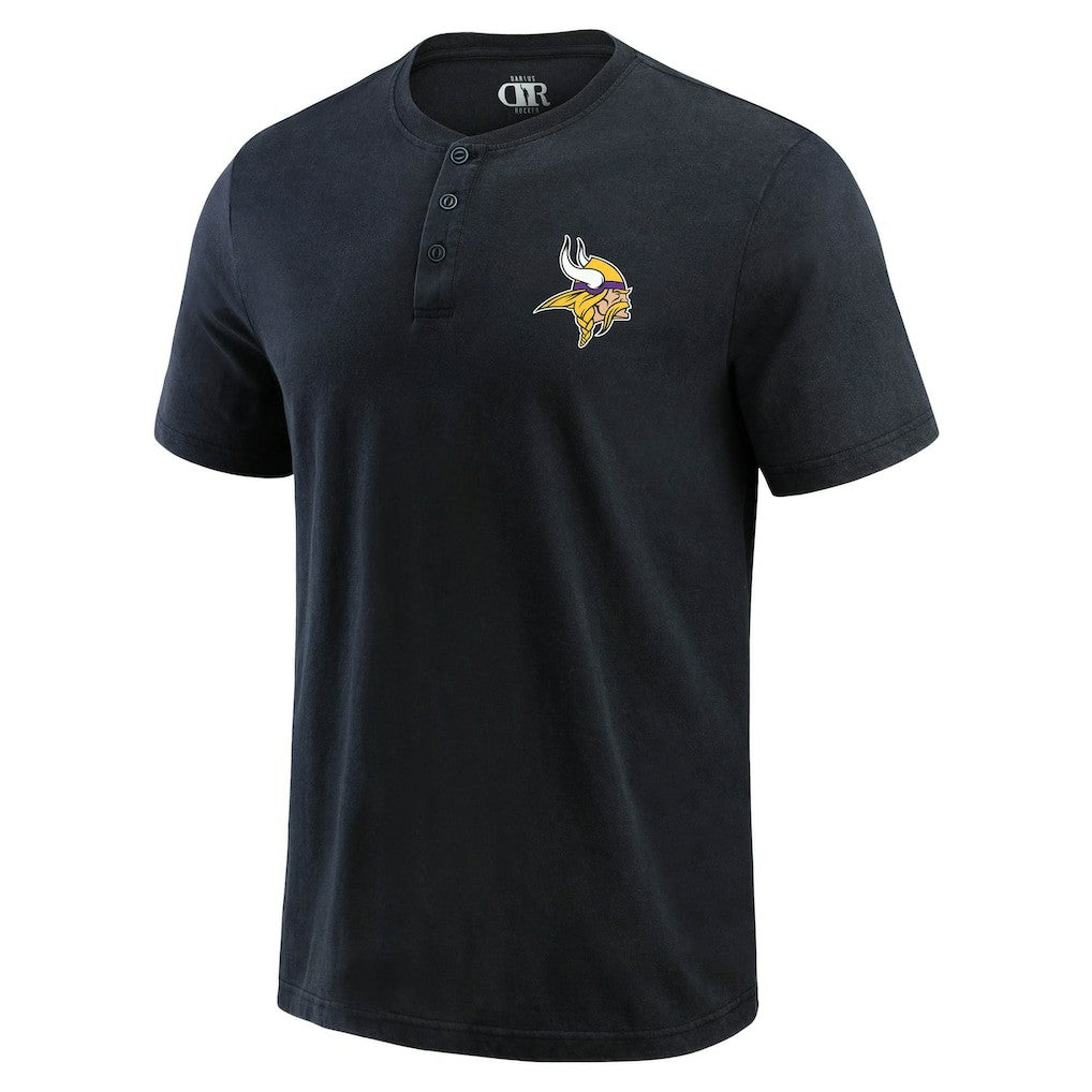Minnesota Vikings Darius Rucker Collection Washed Henley T-Shirt | NFL Outlet