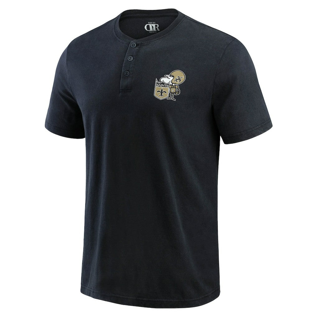New Orleans Saints Darius Rucker Collection Washed Henley T-Shirt | NFL Outlet