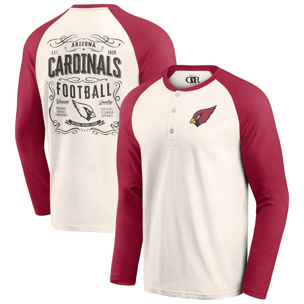 Arizona Cardinals Darius Rucker Collection Raglan Henley T-Shirt | NFL New