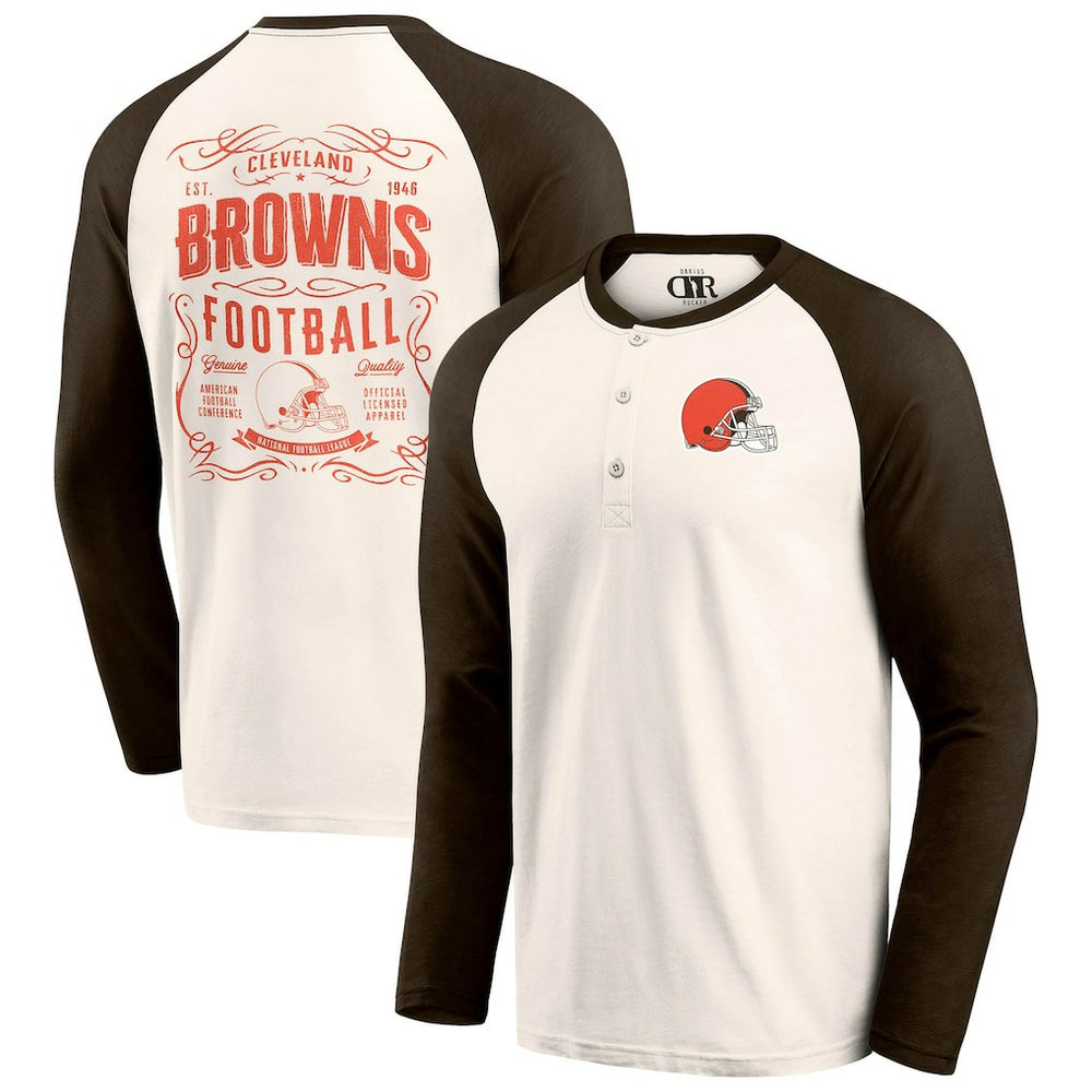 Cleveland Browns Darius Rucker Collection Raglan Henley T-Shirt | NFL Sale